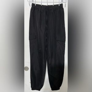 Black track cargo pants